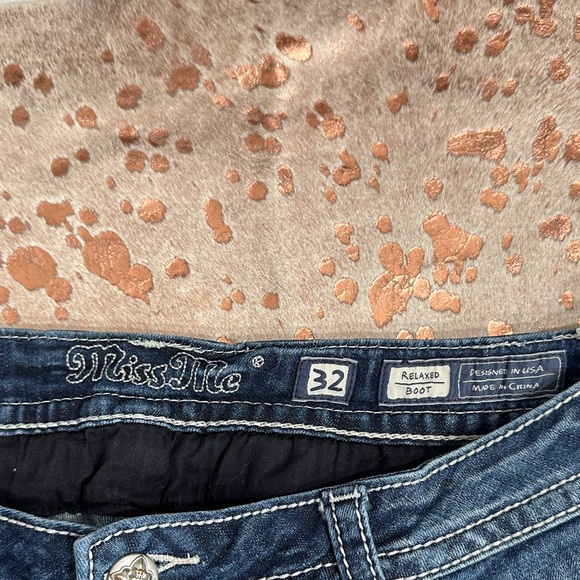 Miss Me Women's Dark Blue Boot Cut Jeans with Embellished Pockets - Picture 10 of 10